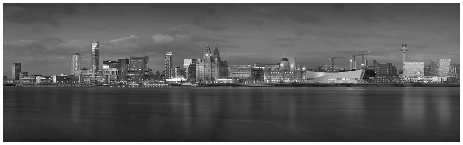 Liverpool Skyline, Print 25 in Black and White