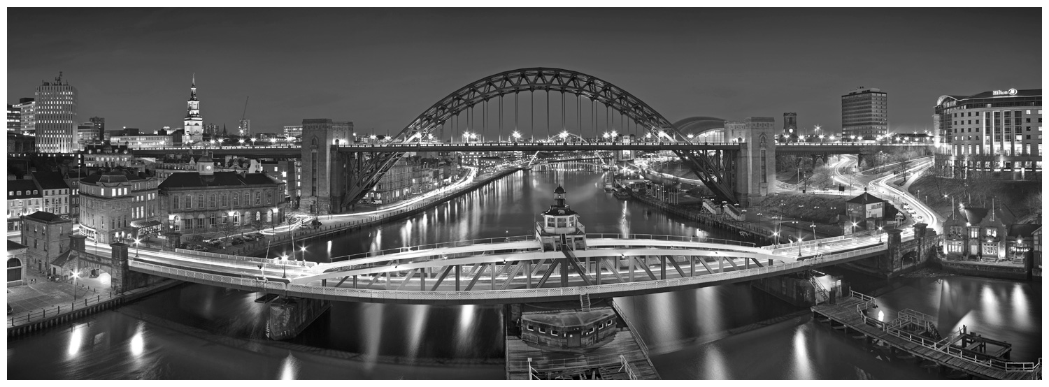 Newcastle Bridges, Print 11 in Black and White