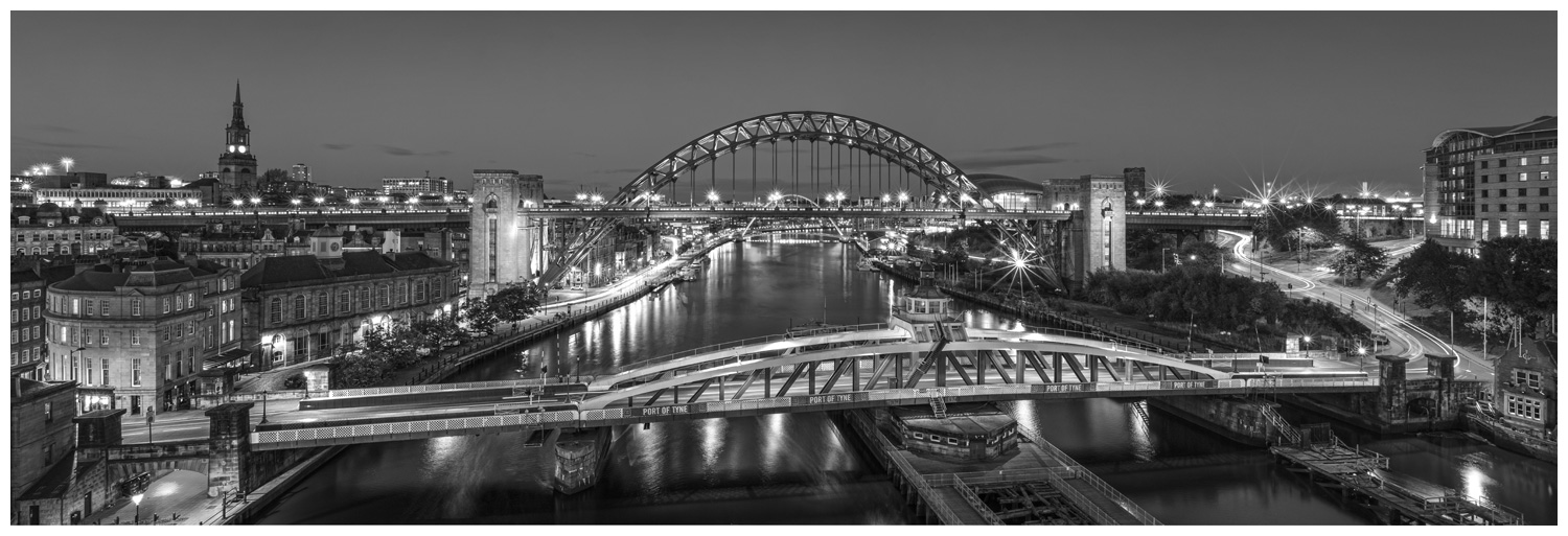 Newcastle Bridges, Print 57 in Black and White
