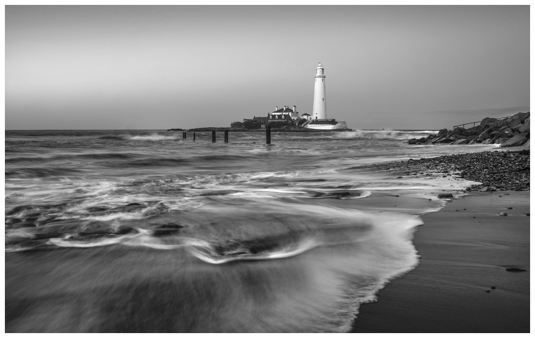 St Marys Lighthouse, Print 55 in Black and White