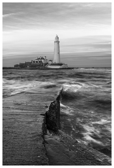 St Marys Lighthouse, Print 60 in Black and White