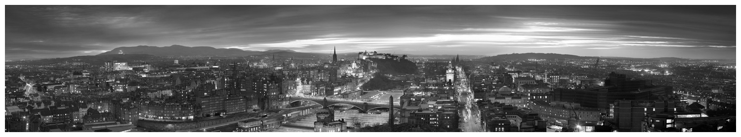 Edinburgh Skyline, Print 07 in Black and White