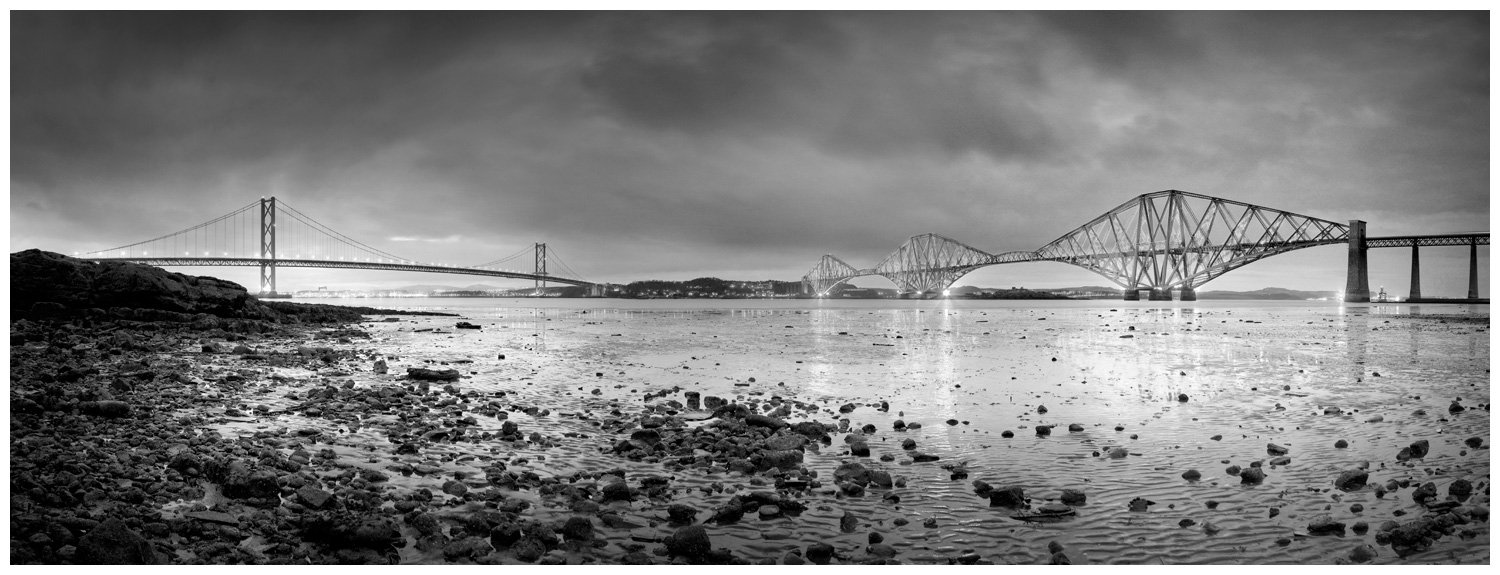 The Forth Road and Rail Bridges, Print 37 in Black and White