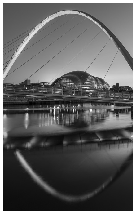 Gateshead Millennium Bridge, Print 58 in Black and White