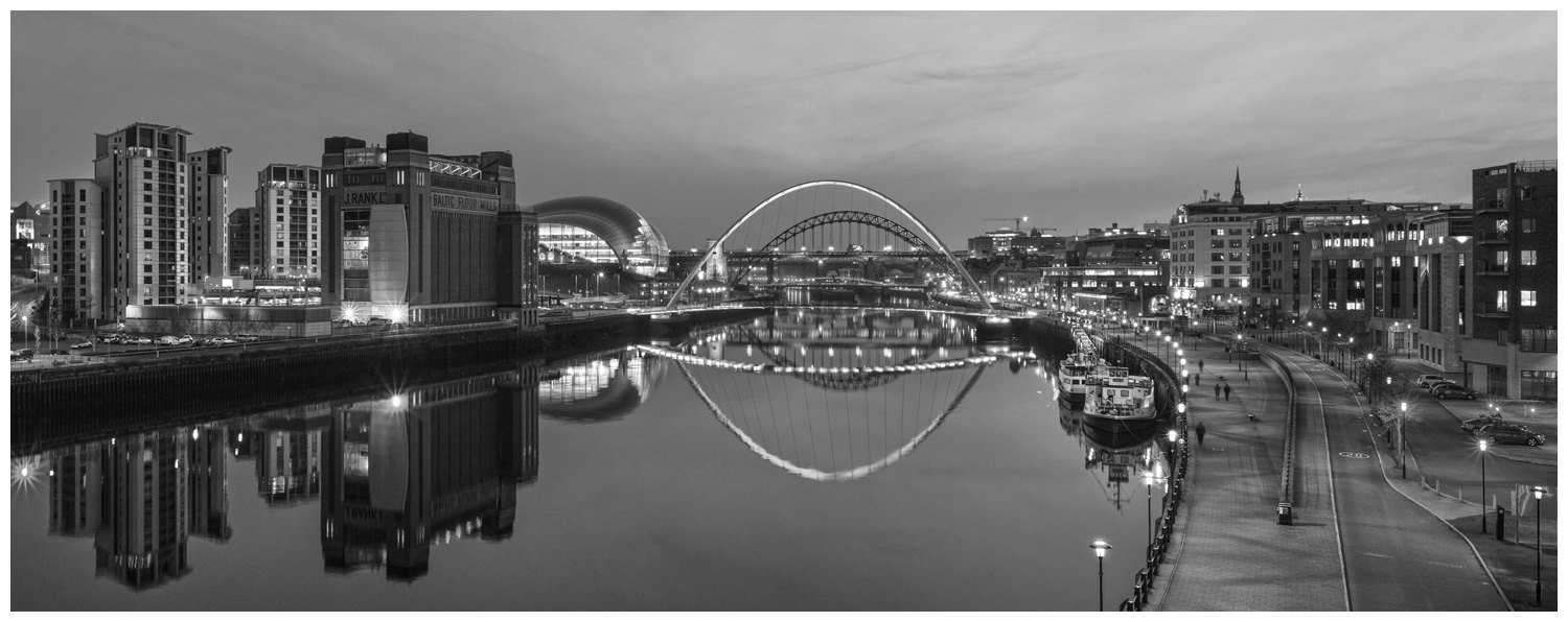 Newcastle and Gateshead Quaysides, Print 50 in Black and White