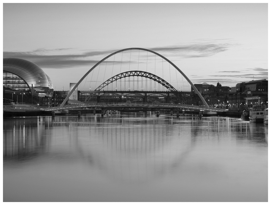 Bridges over the River Tyne, print 13 in Black and White