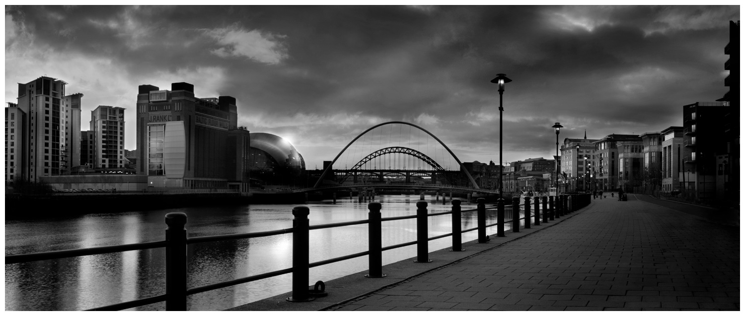 Newcastle Sunset, Print 02 in Black and White