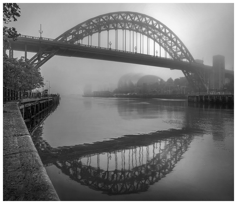 Tyne Bridge in Fog, Print 65 in Black and White